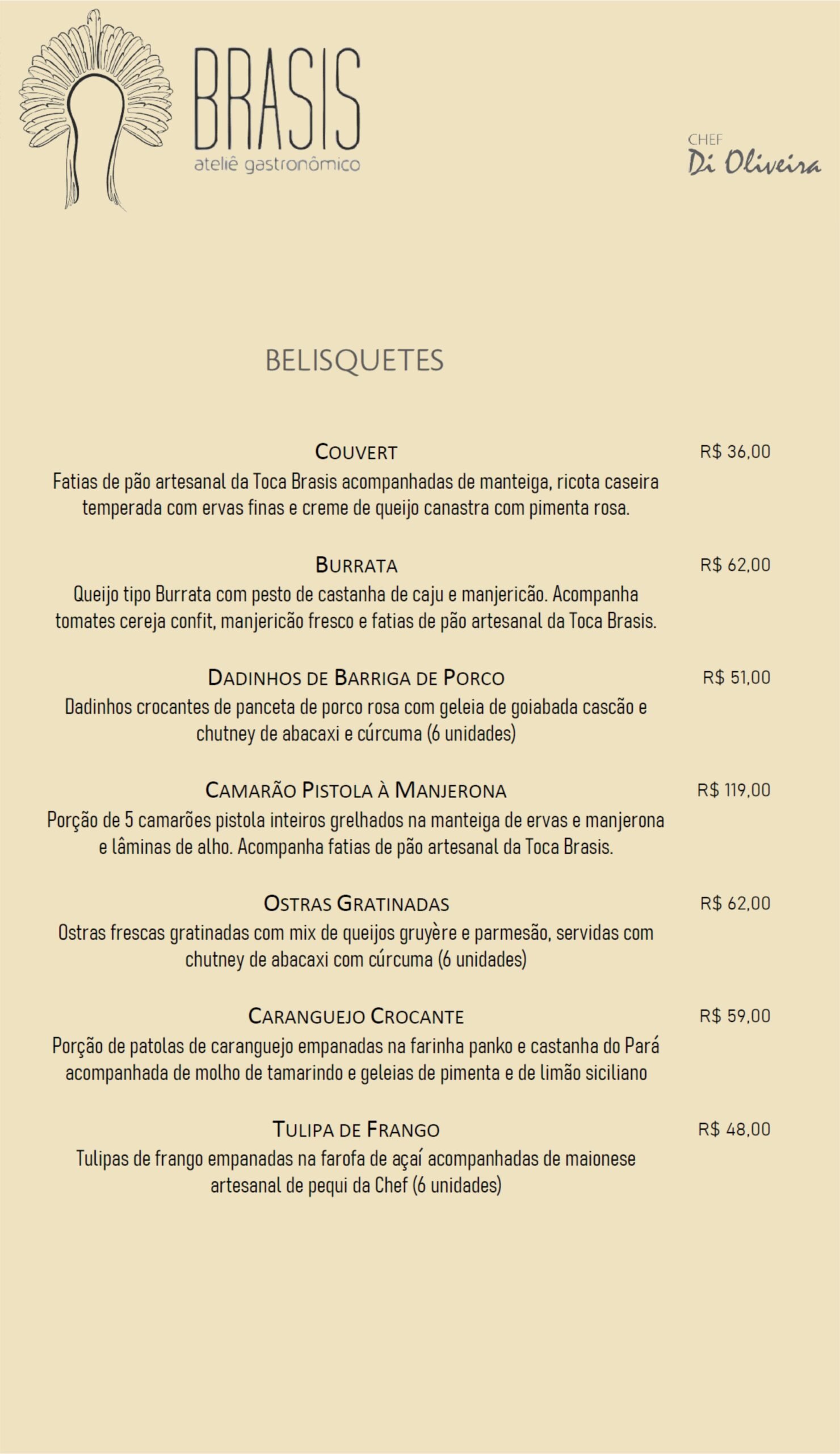 Belisquetes – BRASIS Ateliê Gastronômico
